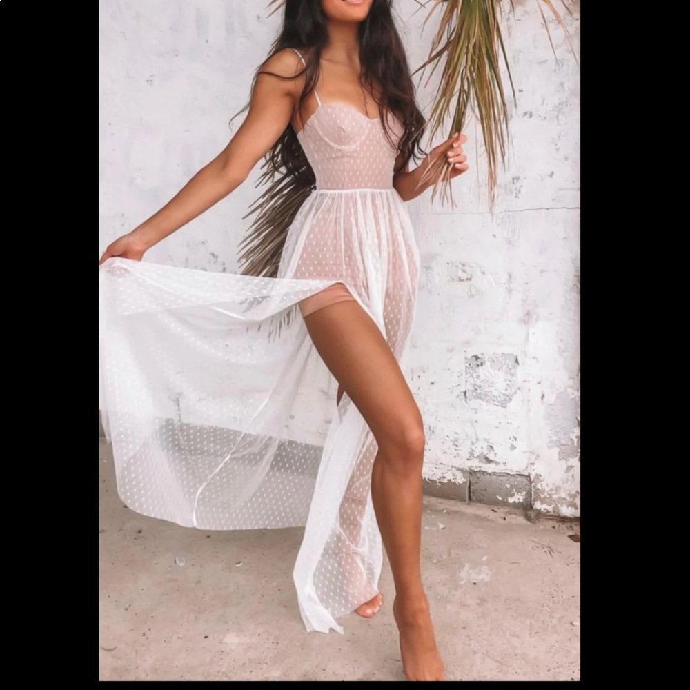 White Fox Boutique Mesh Maxi Dress